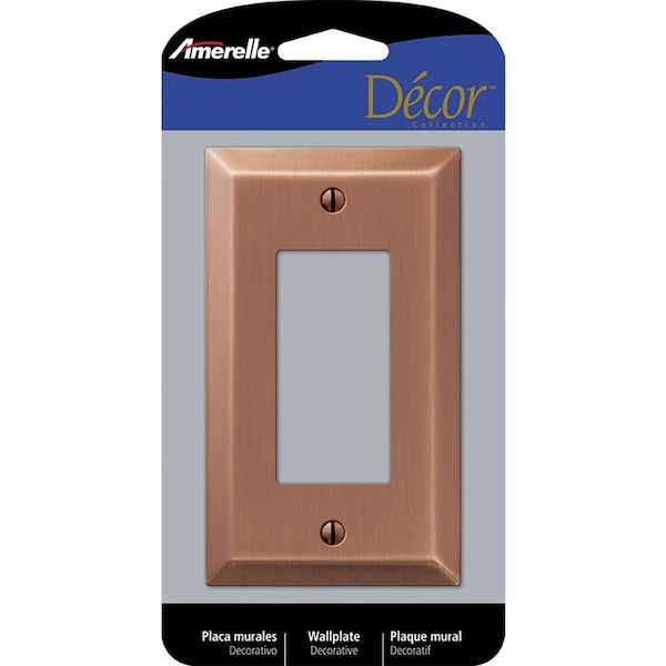 Amerelle Placa de Pared Decorativa de Acero Estampado en Cobre Antiguo, 1 gang, 1 pieza - 163RAC