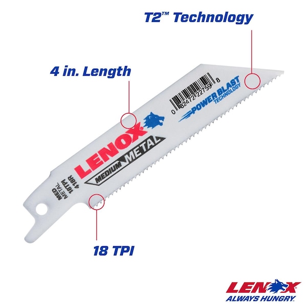 Irwin 4 in L x 18 TPI Bi-Metal - 22759OSB418R