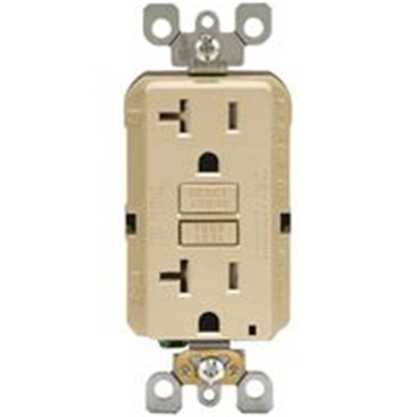 Ezgeneration Mfg R01-GFTR2-0KI 20A Autoprueba Enchufe GFCI a Prueba de Manipulaciones Marfil - EZ433273