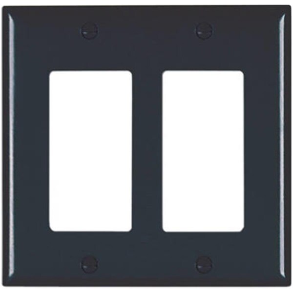 Placa de Pared de Nylon de 2 Decoradores y 2 Gang, Negra