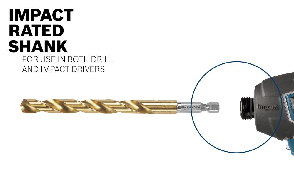 Broca helicoidal de titanio de 7/64 de pulgada x 2-5/8 pulgadas de longitud de trabajo Bosch Bosch - TI2134IM