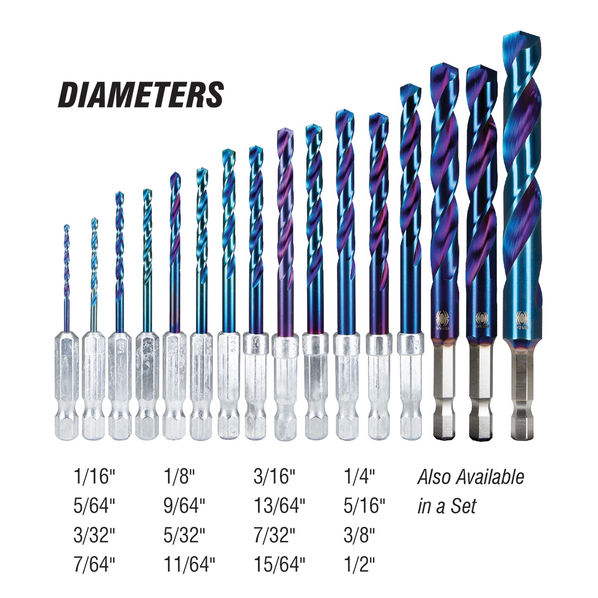 Broca helicoidal de acero de alta velocidad de 1/16 pulgadas x 2-1/2 pulgadas, longitud de trabajo de 1/16 pulgadas x 2-1/2 pulgadas, color azul Mach-Blue - 19000