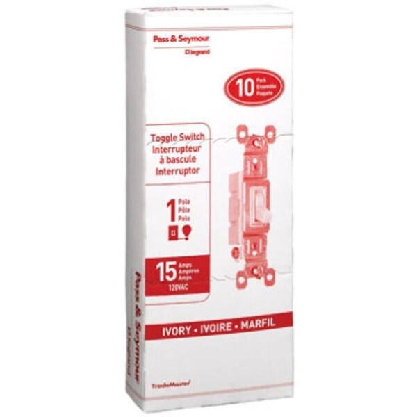 Interruptor de palanca Legrand, 15 A, 120 VCA, Terminal de cable lateral, Material de carcasa de termoplástico, Marfil - 660IGCP8