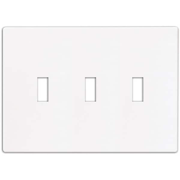 Placa para interruptores Eaton, 478 pulgadas de largo, 634 pulgadas de ancho, 3 gang, policarbonato, blanco, alto brillo - PJS3W