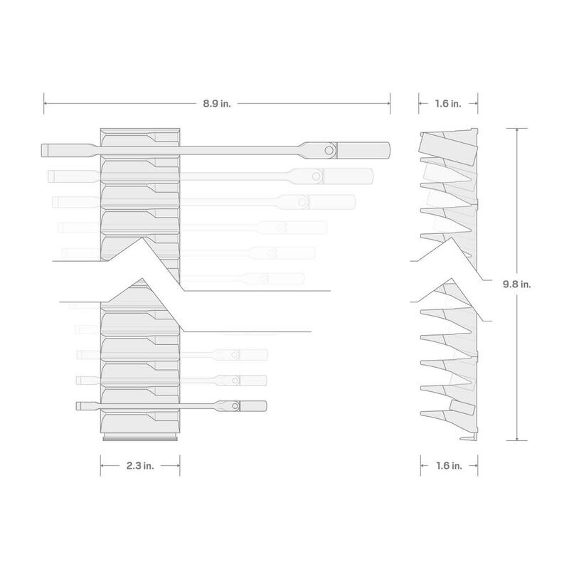 Set de llaves combinadas de trinquete de 11 piezas (1/4-3/4 pulgadas) con cabezal flexible de 12 puntos TEKTON y organizador modular con ranuras - WRC95300