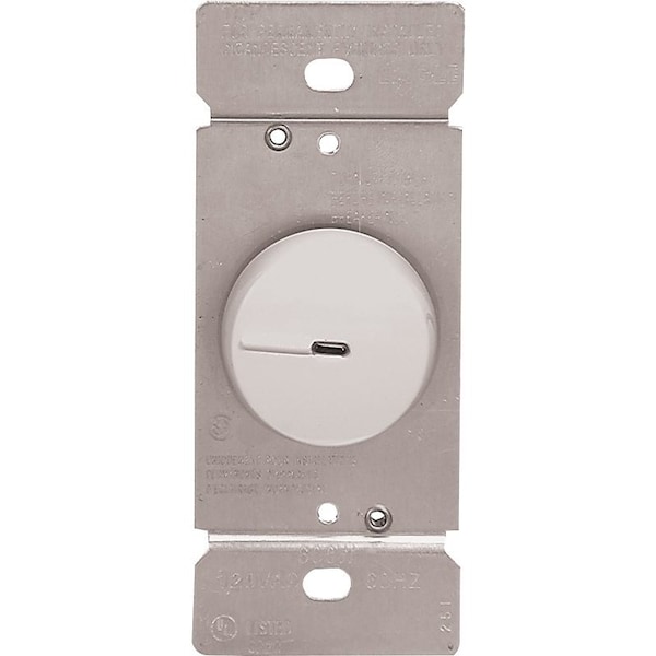 Regulador rotativo Eaton Wiring Devices, 120 V, 600 W, lámpara incandescente, 3 vías, blanco - RI306PL-W-K