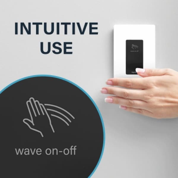 Interruptor decorativo Legrand Wave Radiant, 20 A, 120 V, de 3 vías, termoplástico, negro