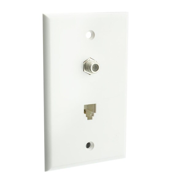 Placa de pared de un solo puerto de 3 puertos para Keystone - Blanco - 301-3K-W