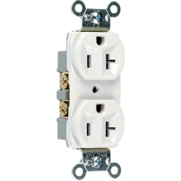 Salida doble resistente de servicio pesado CR20ICC12 de 20 A 125 V 2 Polos, 3 Hilos con conexión a tierra, marfil - NE865829