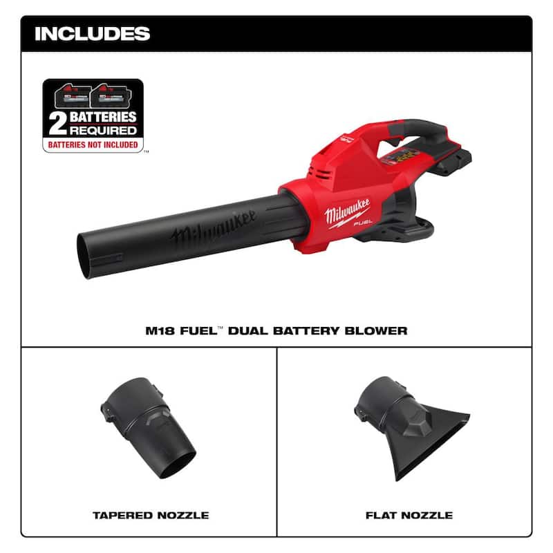 Martillo rotativo inalámbrico Milwaukee M18 18V de iones de litio sin escobillas de 1 pulgada SDS-Plus con mango en D, incluye soplador de batería dual M18 y (2) baterías - 2613-20-2824-20-48-11-1862