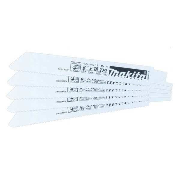 Makita 6" L x Metal Cutting Metal Cutting Saw Blade, 6", 18TPI, PK5 - 723066-A-5