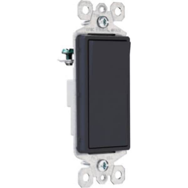 Interruptor de paleta Legrand radiant, 15 A, 120/277 VAC, Conexión por empuje, Terminal lateral, Negro - TM870BKCC10