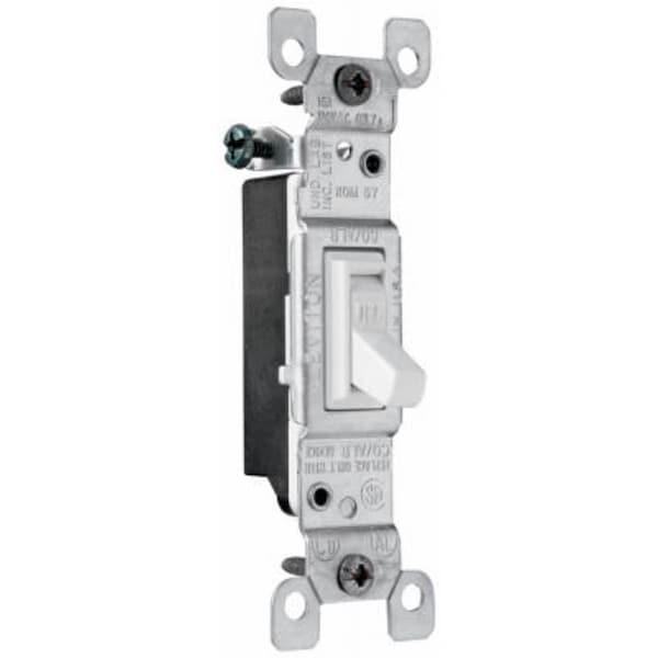 Interruptor de palanca de la Serie TradeMaster de Legrand, 15 A, 120 VAC, con terminal de cable posterior y lateral, color blanco - 660WGCACC20