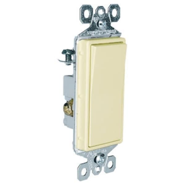 Interruptor de paleta Legrand radiant, 15 A, 120/277 VAC, Conexión de cable de empuje, Terminal de cable lateral, Marfil - TM873ICC10