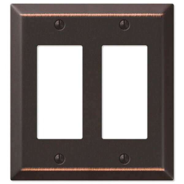 Placa de pared Amerelle Century, 2 espacios, acero, bronce - 163RRDB