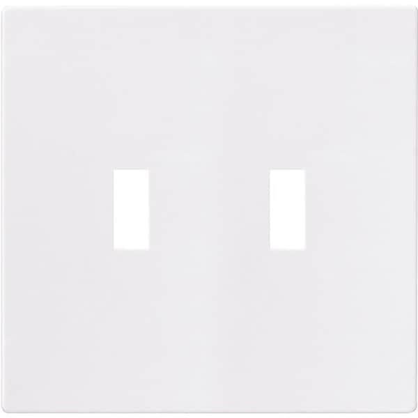 Placa de pared Eaton Wiring Devices, 2 espacios, policarbonato blanco de alto brillo - PJS2W