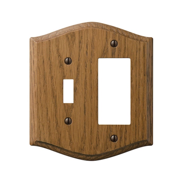 Amerelle Placa de Pared Decorativa/Interruptor de Roble Country Marrón Medio de 2 gang 1 paquete - 701TR