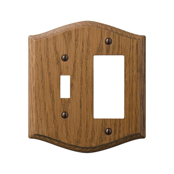 Amerelle Placa de Pared Decorativa/Interruptor de Roble Country Marrón Medio de 2 gang 1 paquete - 701TR