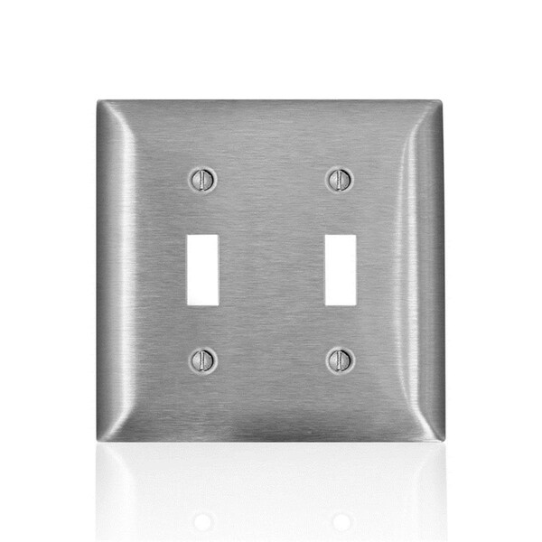 Placa de pared de acero inoxidable de doble interruptor de metal Ezgeneration C-Series - EZ2740072