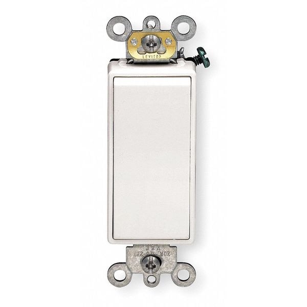 Interruptor de pared Leviton, 3 vías, 120/277V, 20A, Blanco, Rocker - 5623-2W