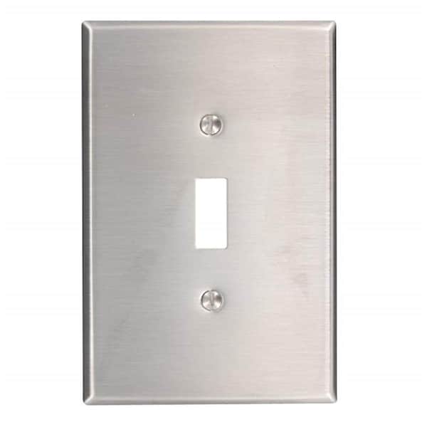 Ezgeneration 5.25 x 3.5 in. Oversized Stainless Steel Single-Gang 1-Toggle Wall Plate - EZ738320