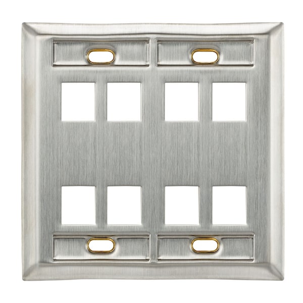 Leviton PLACAS DE PARED 8PUERTOS DG QP WP W/ID ACERO INOXIDABLE - 43080-2L8