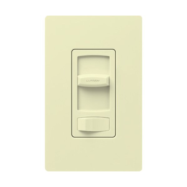 Regulador de intensidad de iluminación Lutron, modelo Slide, estilo Decora, 300W, color almendra - CTELV-303P-AL