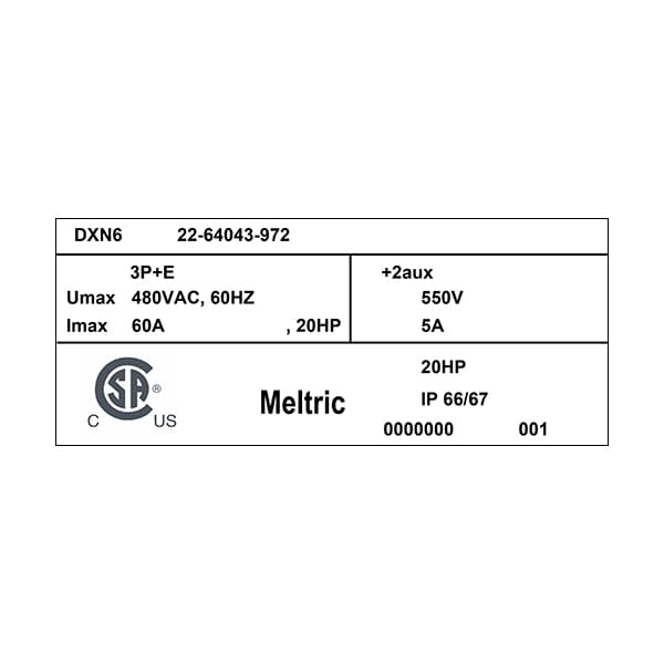 Meltric 22-64043-972 RECEPTÁCULO - 22-64043-972