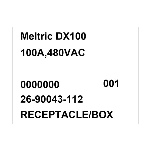Meltric 26-90043-112 RECEPTACLE/BOX - 26-90043-112