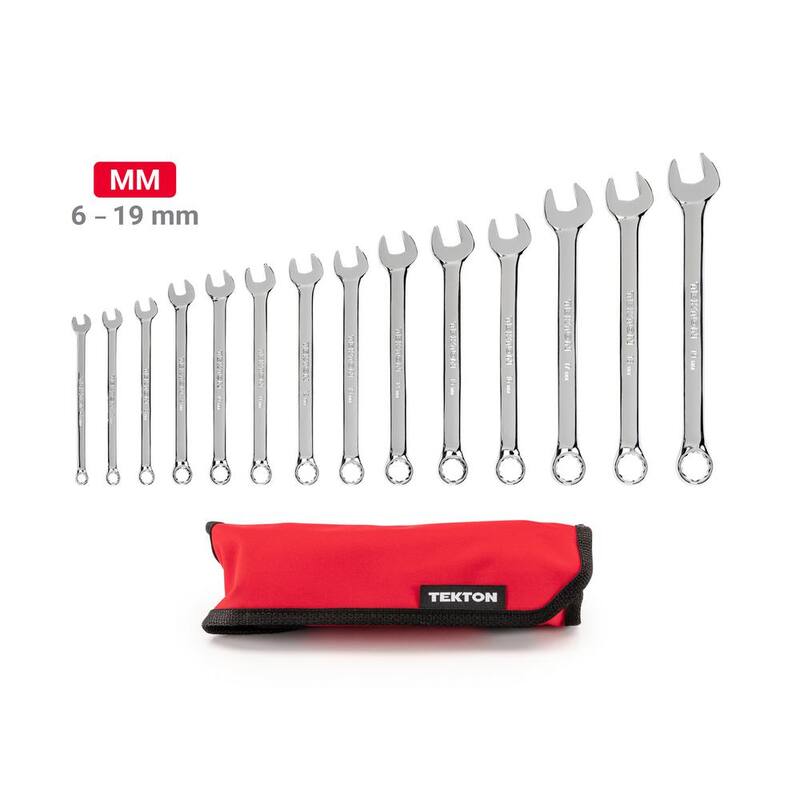 Juego de llaves combinadas TEKTON de 6 a 19 mm con estuche (14 piezas) - WCB94201