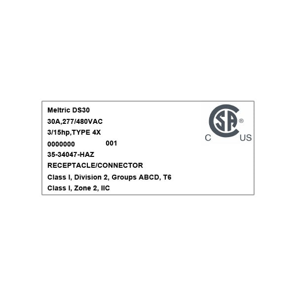 Meltric 35-34047-HAZ RECEPTÁCULO - 35-34047-HAZ