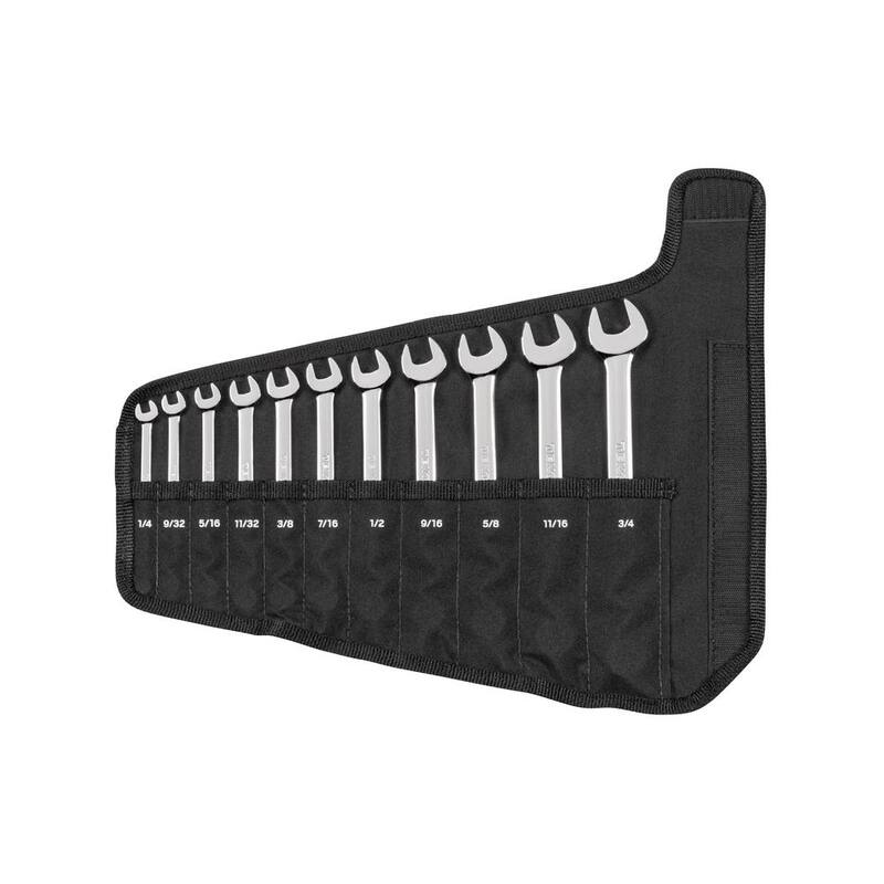 Juego de llaves combinadas TEKTON de 1/4 a 3/4 pulgadas con estuche (11 piezas) - WCB94101