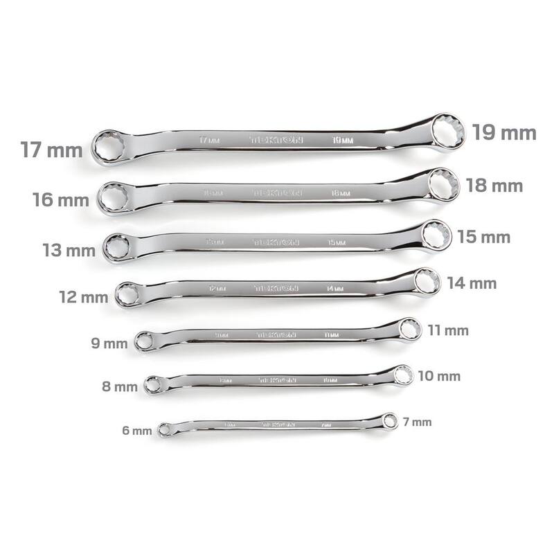 Juego de llaves de extremo de caja desplazado de 45 grados TEKTON, 7 piezas (6-19 mm) - Bolsa - WBE24507
