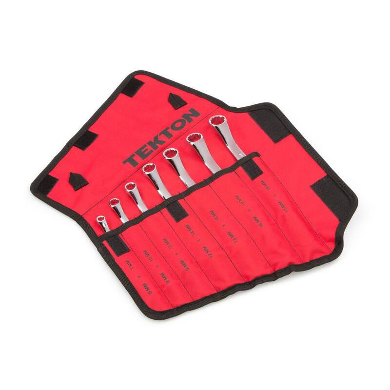 Juego de llaves de extremo de caja desplazado de 45 grados TEKTON, 7 piezas (6-19 mm) - Bolsa - WBE24507