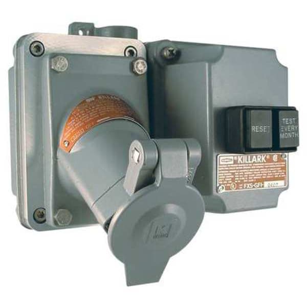 Receptáculo GFCI para ubicaciones peligrosas 3W 2P 20A 120VAC 5-20R - UGRGF111 de Hubbell Killark
