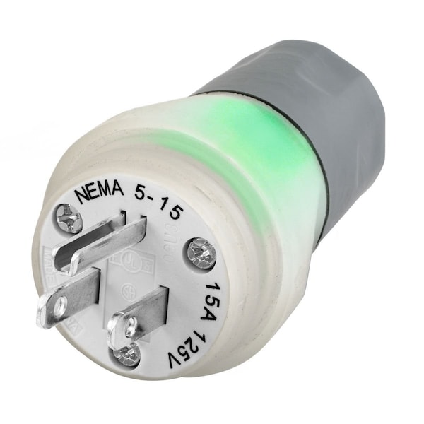 Tapón Hermético 5-15P, 15A 125V, Transparente, Condición de Cableado - HBL14W47AWC