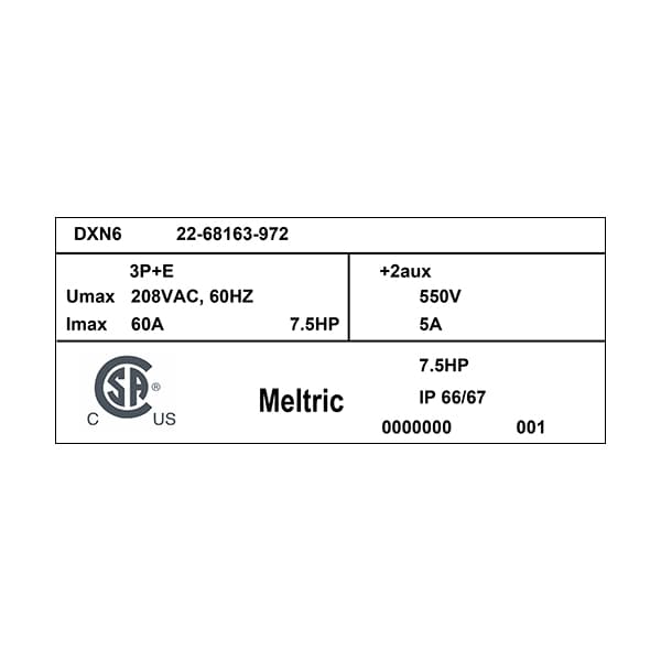 Meltric 22-68163-972 ENTRADA - 22-68163-972
