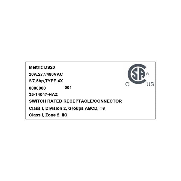 Receptáculo Meltric 35-14047-HAZ