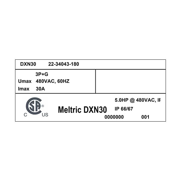 Meltric 22-34043-180 TOMA CON TAPA DE APERTURA DE 180 GRADOS - 22-34043-180