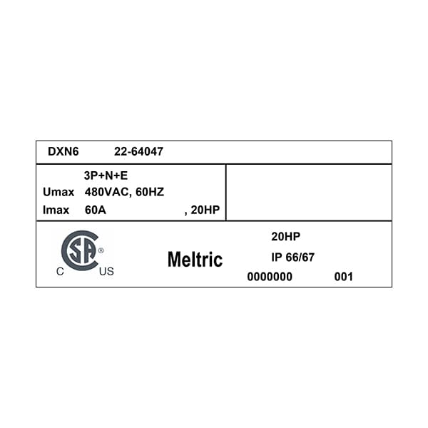 Meltric 22-64047 RECEPTÁCULO - 22-64047
