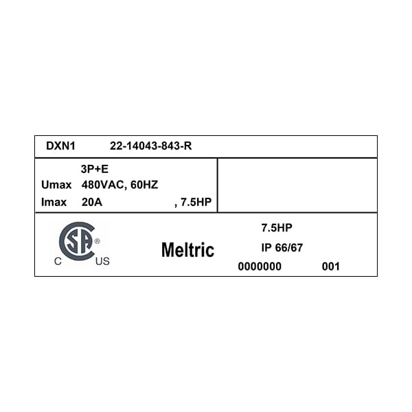 Meltric 22-14043-843-R RECEPTÁCULO CON TRINQUETE DE CANDADO TAPA NORMALMENTE CERRADA - 22-14043-843-R