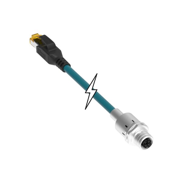 Molex REC M12 CAT6A RJ45 8P FE STR PUR 0.5M - 1203410750