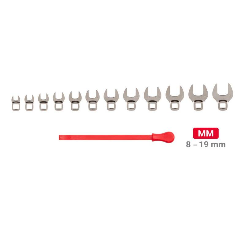 Juego de Llaves Crowfoot TEKTON de 8 mm a 19 mm de 3/8 pulgadas con Llave (Conjunto de 12 piezas) - WCF94201