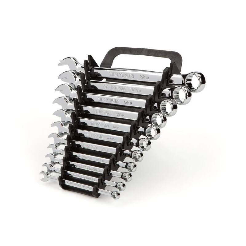 Estuche de Llaves Combinadas TEKTON de 1/4 pulgadas a 3/4 pulgadas con Guarda Llaves (11 Piezas) - WCB91101