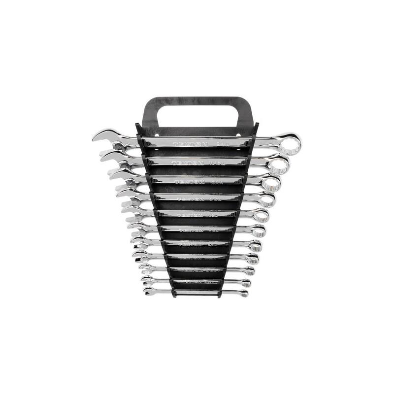 Estuche de Llaves Combinadas TEKTON de 1/4 pulgadas a 3/4 pulgadas con Guarda Llaves (11 Piezas) - WCB91101