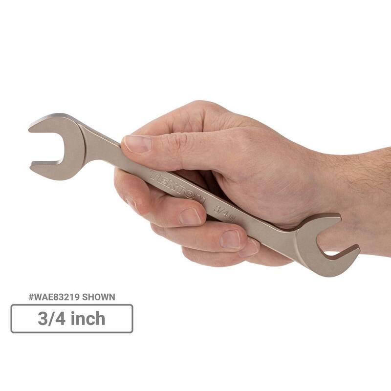 Juego de llaves inglesas de extremo abierto con cabezal en ángulo TEKTON de 3/8 a 1 pulgada (11 piezas) - WAE91002