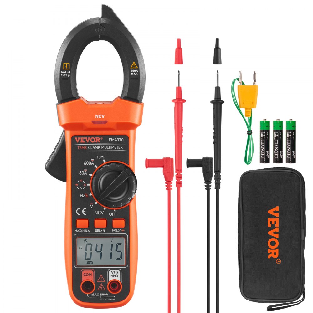 VEVOR Digital Clamp Meter Multimeter True RMS AC DC Volt Amp NCV Measurement - QXBFZDKCWACDC2IU7V0