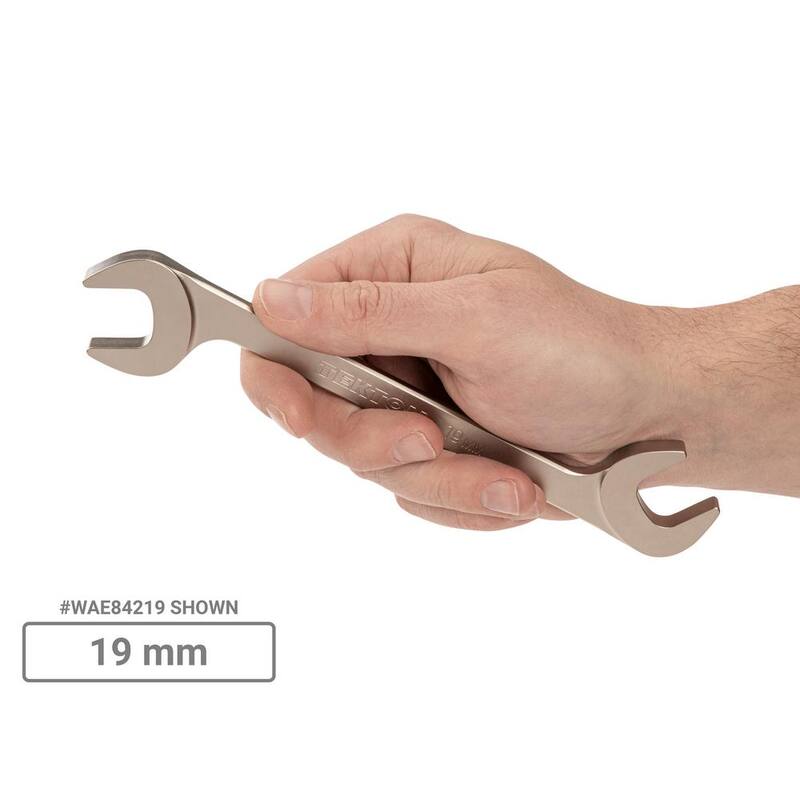 Juego de Llaves de Extremo Abierto con Cabeza Angular TEKTON 3/8-1 in., 10-27 mm (27 piezas) - WAE93002