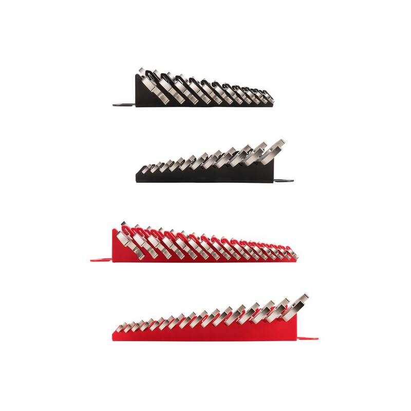 Set de llaves de cuadro abierto con cabezal en ángulo de 3/8 a 1 pulgada, 10 a 27 mm con soporte (27 piezas) - WAE93202