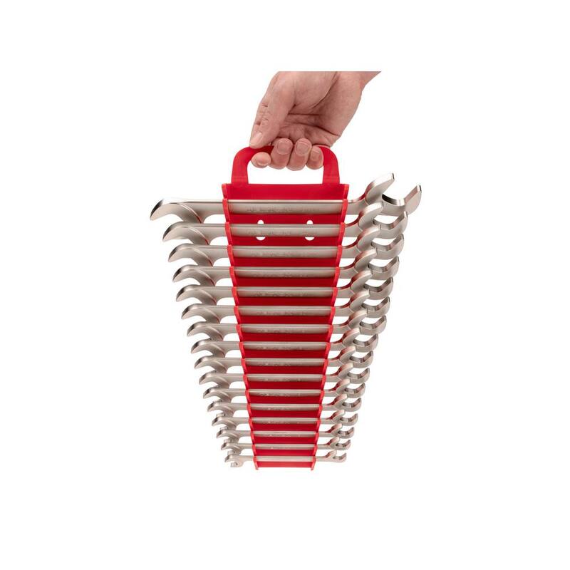 Set de llaves de cuadro abierto con cabezal en ángulo de 3/8 a 1 pulgada, 10 a 27 mm con soporte (27 piezas) - WAE93202